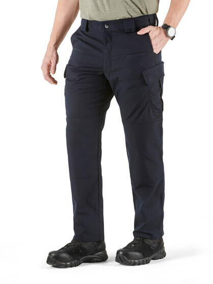 5.11 Tactical Stryke Pant, Straight Fit in dark navy, side view